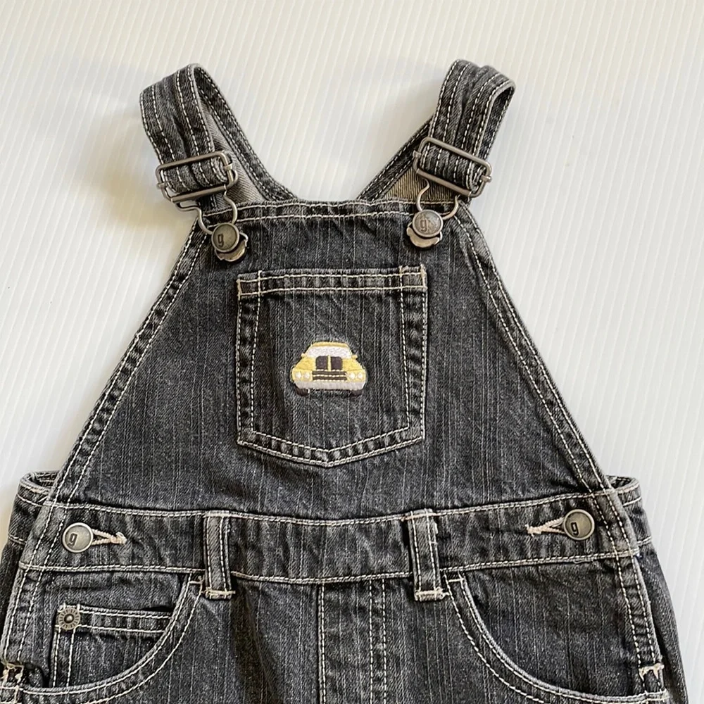 Gymboree faded black denim bib overalls.  Size 18-24 months